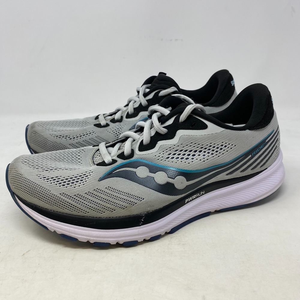 Saucony Mens Ride 14 Running Shoe Gray Size 8.5‎ Training Gym